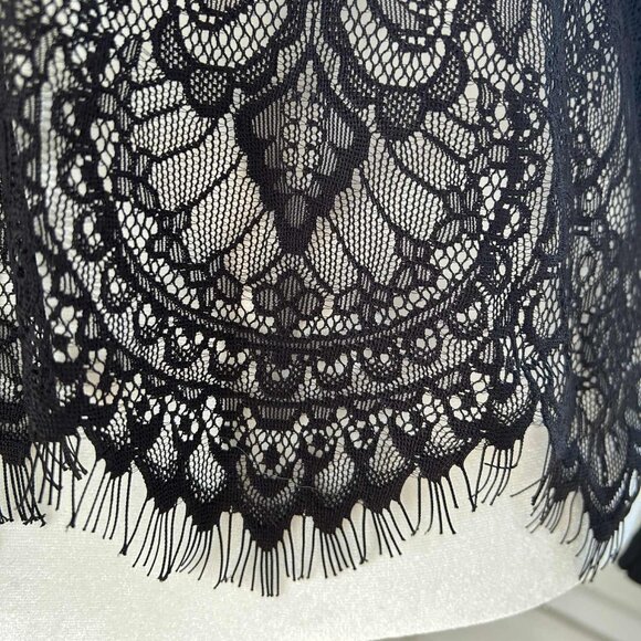 Vero Moda Black Eyelash Lace Back Raw Edges Suede-Touch Waterfall Jacket – EU S - Picture 10 of 11
